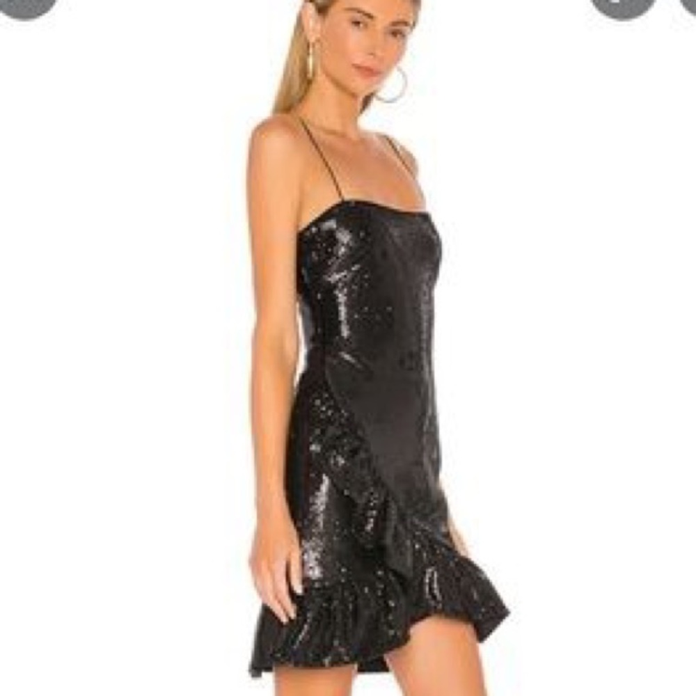 Lilia Ruffle Sequin Mini Dress, size 12